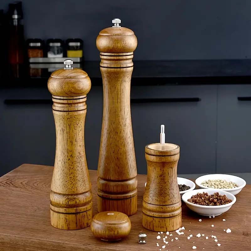 Wooden Spice Grinder - Manual Salt & Pepper Mill